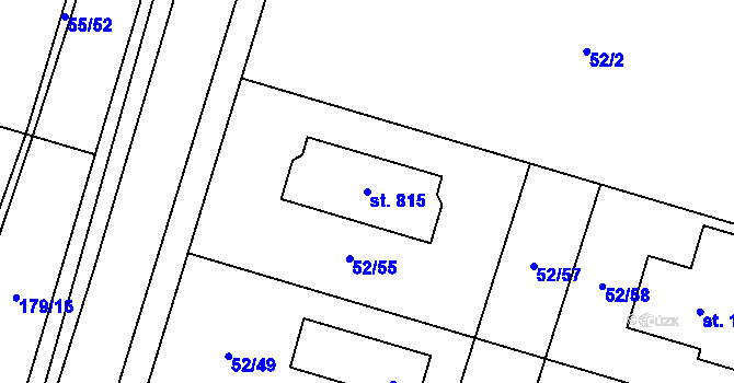 Parcela st. 815 v KÚ Hovorčovice, Katastrální mapa