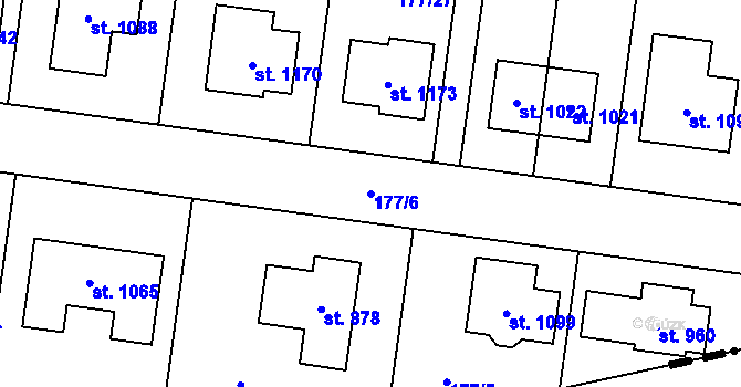 Parcela st. 177/6 v KÚ Hovorčovice, Katastrální mapa