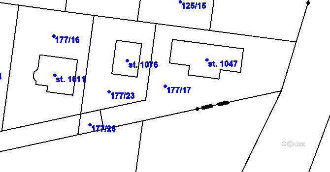 Parcela st. 177/17 v KÚ Hovorčovice, Katastrální mapa