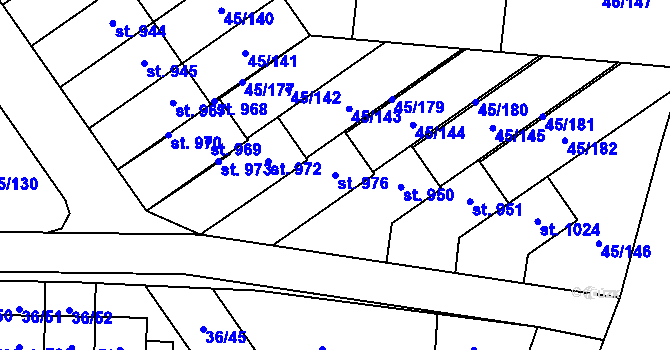 Parcela st. 976 v KÚ Hovorčovice, Katastrální mapa