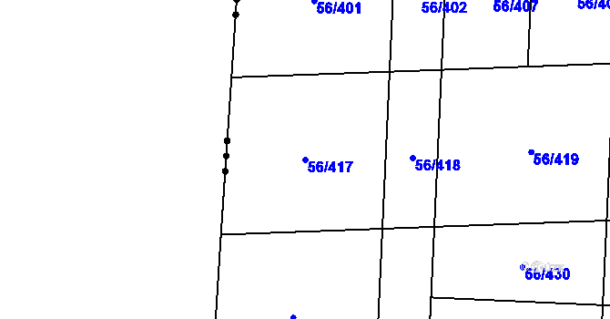 Parcela st. 56/417 v KÚ Hovorčovice, Katastrální mapa