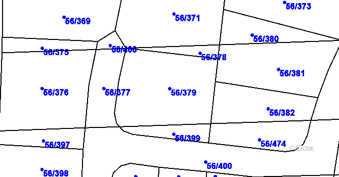 Parcela st. 56/379 v KÚ Hovorčovice, Katastrální mapa