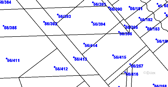 Parcela st. 56/414 v KÚ Hovorčovice, Katastrální mapa