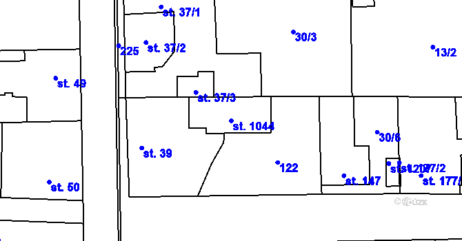 Parcela st. 1044 v KÚ Hovorčovice, Katastrální mapa