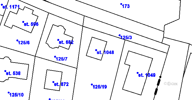 Parcela st. 1048 v KÚ Hovorčovice, Katastrální mapa