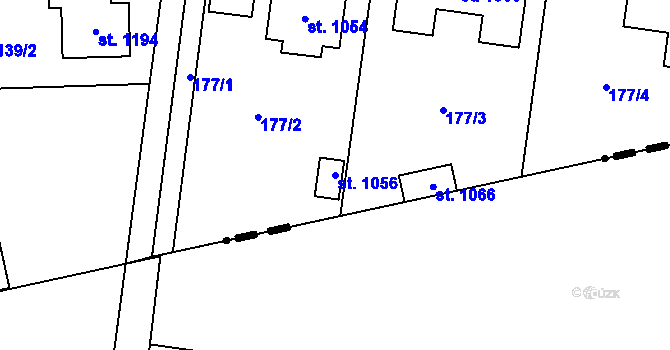Parcela st. 1056 v KÚ Hovorčovice, Katastrální mapa