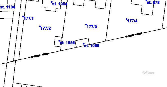 Parcela st. 1066 v KÚ Hovorčovice, Katastrální mapa