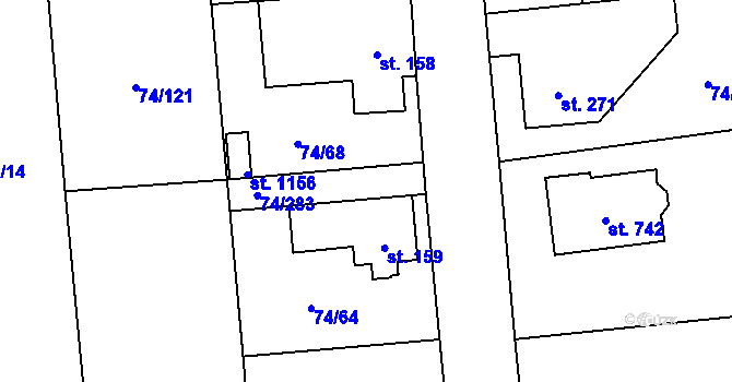 Parcela st. 200 v KÚ Hovorčovice, Katastrální mapa