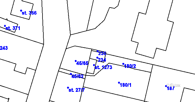 Parcela st. 235 v KÚ Hovorčovice, Katastrální mapa