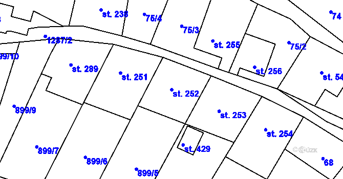 Parcela st. 252 v KÚ Hrabenov, Katastrální mapa
