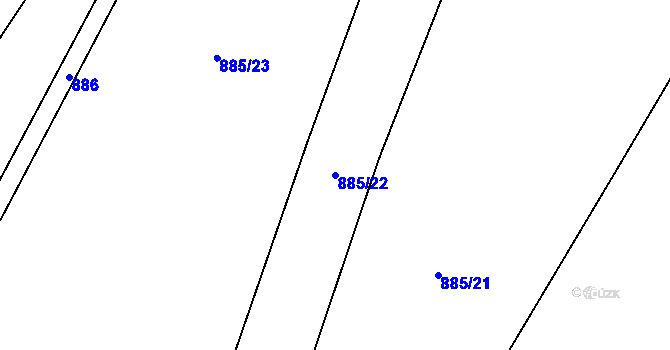 Parcela st. 885/22 v KÚ Hrabenov, Katastrální mapa