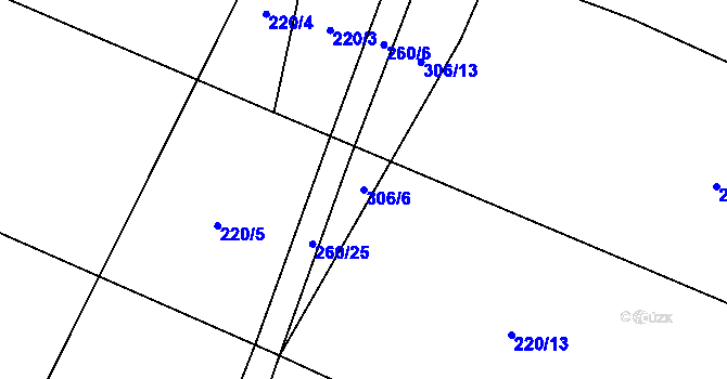 Parcela st. 306/6 v KÚ Hraběšín, Katastrální mapa