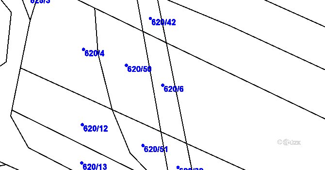 Parcela st. 620/6 v KÚ Hraběšín, Katastrální mapa