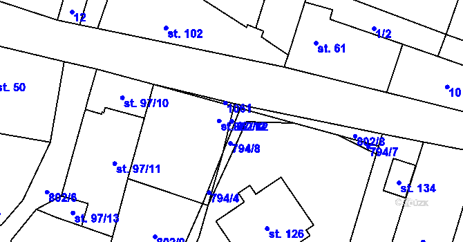 Parcela st. 802/12 v KÚ Hraběšín, Katastrální mapa