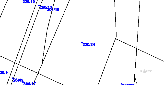 Parcela st. 220/24 v KÚ Hraběšín, Katastrální mapa