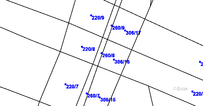 Parcela st. 260/8 v KÚ Hraběšín, Katastrální mapa