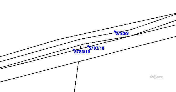 Parcela st. 5783/18 v KÚ Hrabětice, Katastrální mapa