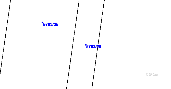 Parcela st. 5783/26 v KÚ Hrabětice, Katastrální mapa