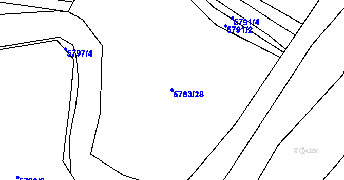 Parcela st. 5783/28 v KÚ Hrabětice, Katastrální mapa