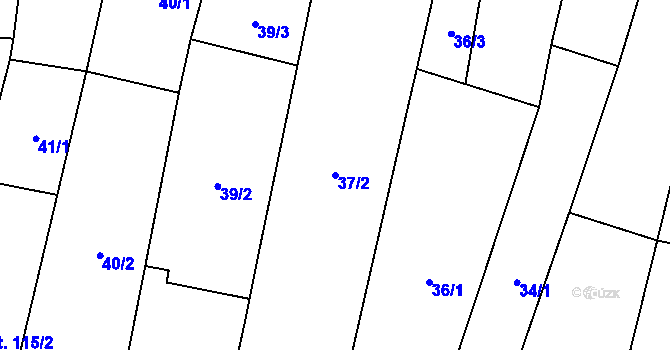 Parcela st. 37/2 v KÚ Hrabětice, Katastrální mapa