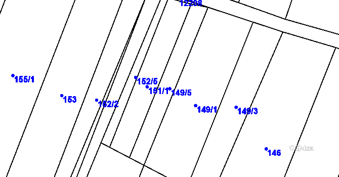 Parcela st. 149/5 v KÚ Hrabětice, Katastrální mapa
