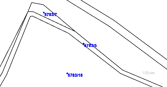Parcela st. 5783/5 v KÚ Hrabětice, Katastrální mapa