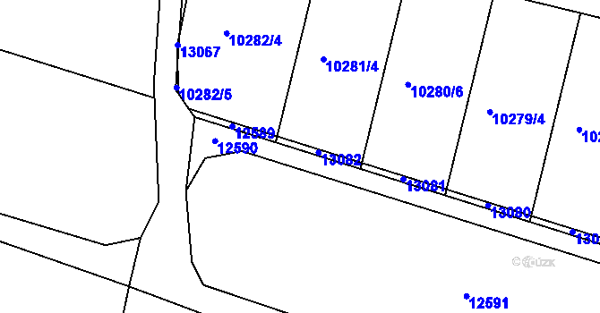 Parcela st. 10227 v KÚ Hrabětice, Katastrální mapa