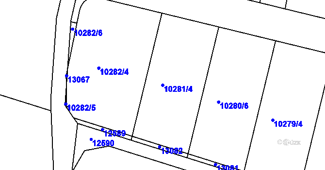 Parcela st. 10281/4 v KÚ Hrabětice, Katastrální mapa