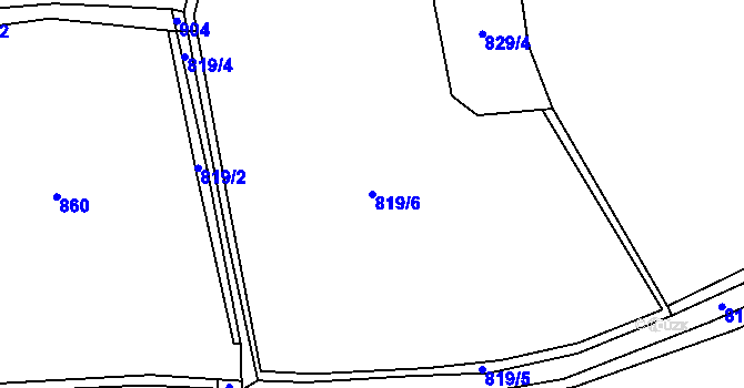 Parcela st. 819/6 v KÚ Křesanov, Katastrální mapa