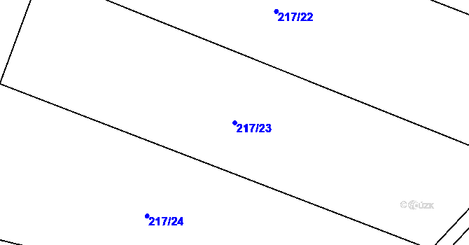 Parcela st. 217/23 v KÚ Křesanov, Katastrální mapa