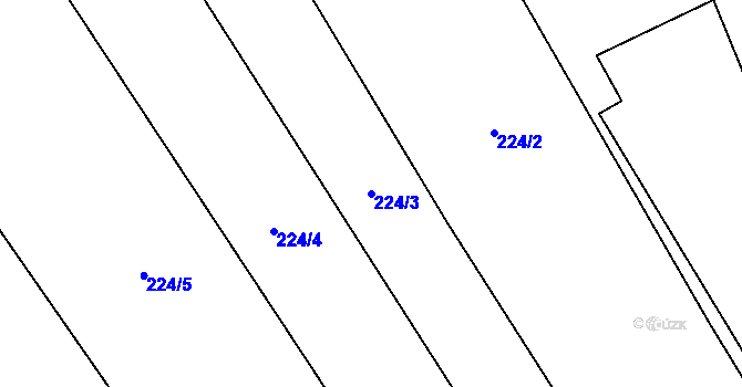 Parcela st. 224/3 v KÚ Křesanov, Katastrální mapa