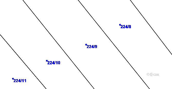 Parcela st. 224/9 v KÚ Křesanov, Katastrální mapa