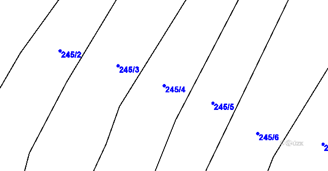 Parcela st. 245/4 v KÚ Křesanov, Katastrální mapa