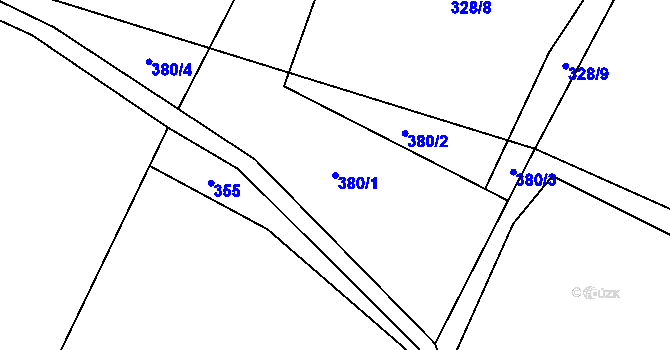 Parcela st. 380/1 v KÚ Křesanov, Katastrální mapa