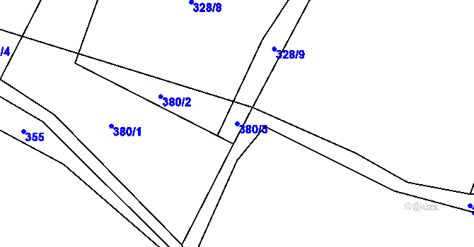 Parcela st. 380/3 v KÚ Křesanov, Katastrální mapa