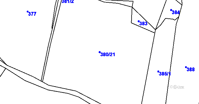 Parcela st. 380/21 v KÚ Křesanov, Katastrální mapa
