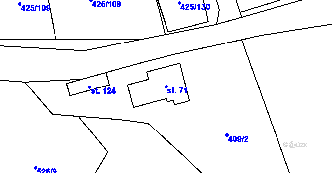 Parcela st. 71 v KÚ Křesanov, Katastrální mapa
