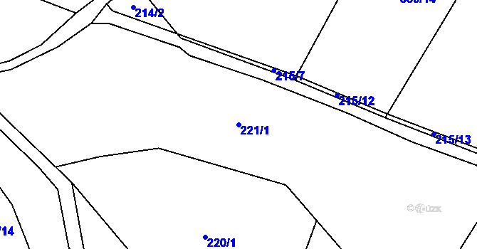 Parcela st. 221/1 v KÚ Křesanov, Katastrální mapa