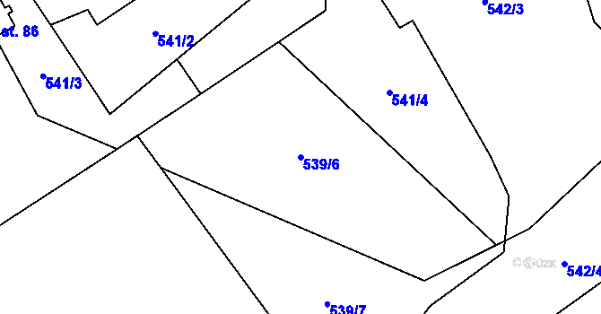 Parcela st. 539/6 v KÚ Křesanov, Katastrální mapa