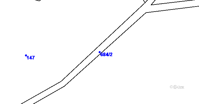 Parcela st. 684/2 v KÚ Hrabišín, Katastrální mapa