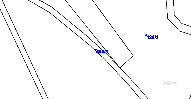 Parcela st. 684/5 v KÚ Hrabišín, Katastrální mapa