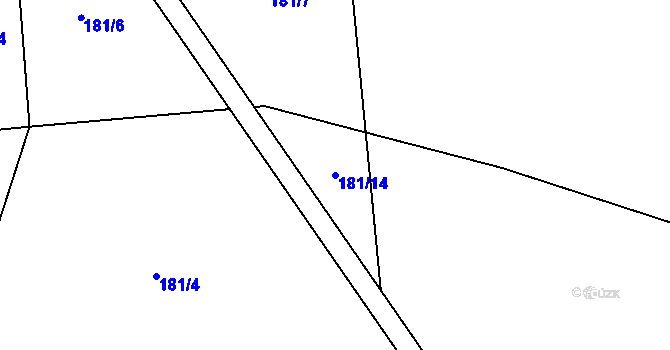 Parcela st. 181/14 v KÚ Hrabišín, Katastrální mapa