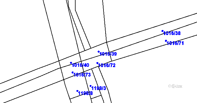 Parcela st. 1016/39 v KÚ Hrabišín, Katastrální mapa