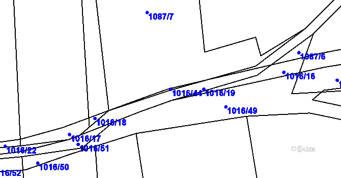 Parcela st. 1016/44 v KÚ Hrabišín, Katastrální mapa