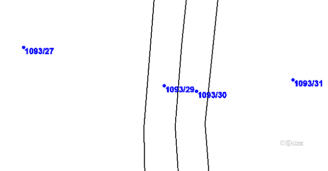 Parcela st. 1093/29 v KÚ Hrabišín, Katastrální mapa