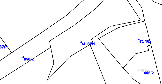 Parcela st. 87/1 v KÚ Hrabová u Dubicka, Katastrální mapa