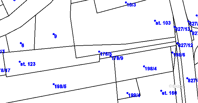 Parcela st. 178/5 v KÚ Hrabová u Dubicka, Katastrální mapa