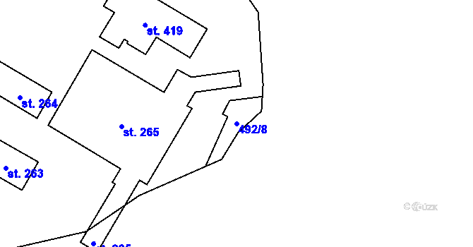 Parcela st. 492/8 v KÚ Hrabová u Dubicka, Katastrální mapa