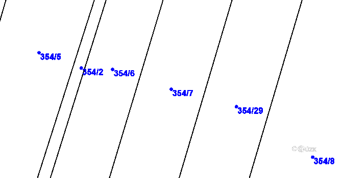 Parcela st. 354/7 v KÚ Hrabová u Dubicka, Katastrální mapa