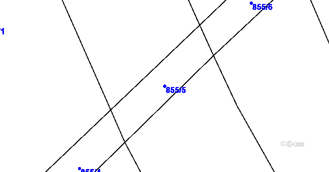 Parcela st. 855/5 v KÚ Hrabová u Dubicka, Katastrální mapa